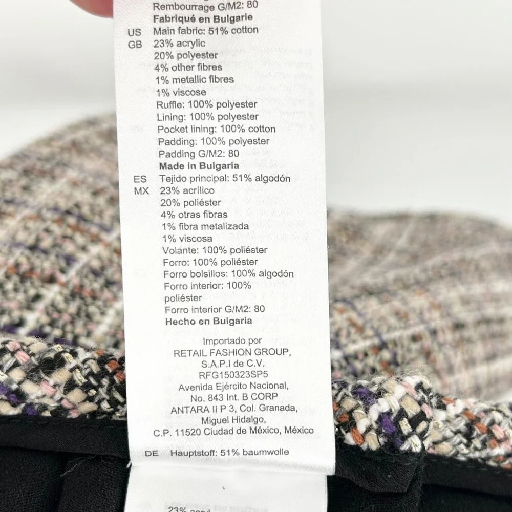 NWT Sandro Golden Tweed Ruffle Trim Skirt - Picture 12 of 12